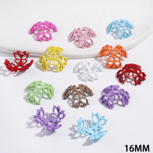 Alloy Bead Cap Cage with Butterfly, 16MM Multi-Color Random Mix (They Fit 16MM Beads)