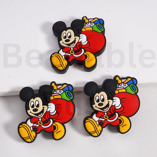 Silicone Focal Beads Micke Holds a Big Bag filled with Gifts Christmas