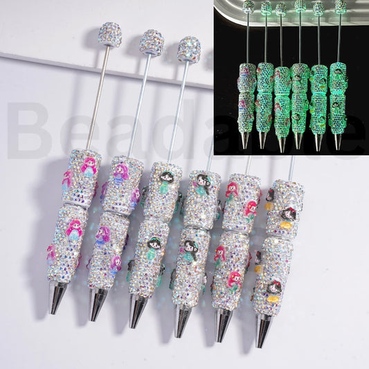 Clay Pens Luminous AB Rhinestones Disne Princess Series Snow Whit Mermai
