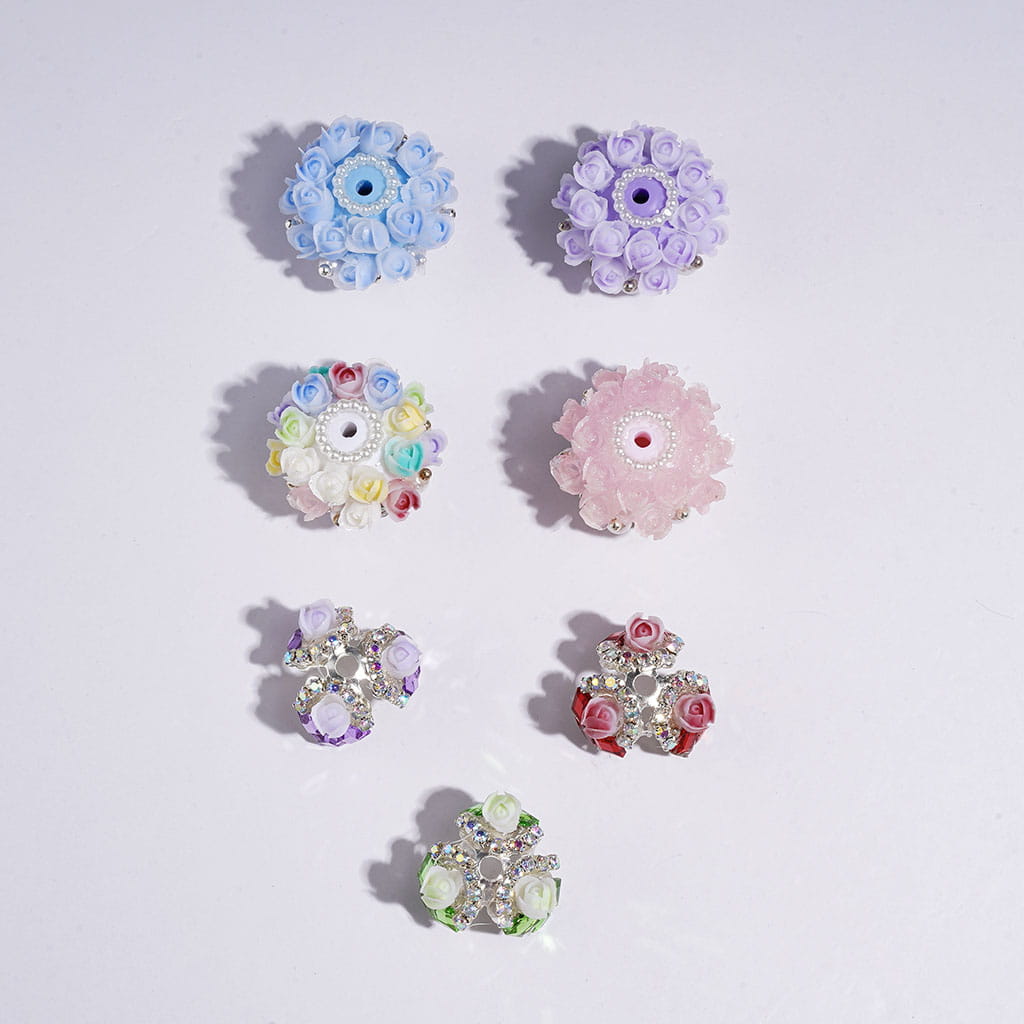 DIY Mini Cute Tulips for Beads Jewelry Accessories, 6*4MM Multi-Color