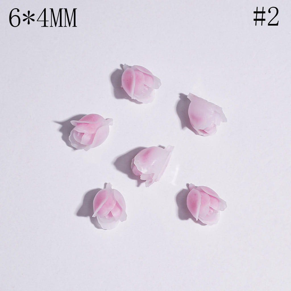 DIY Mini Cute Tulips for Beads Jewelry Accessories, 6*4MM Multi-Color