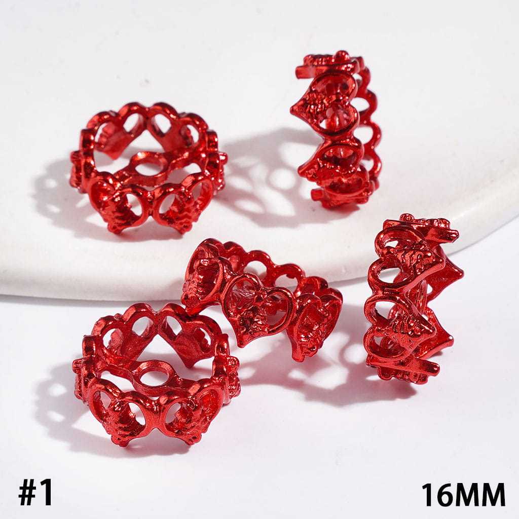 Metal Spacer Beads with Heart and Christmas Tree, 16MM Multi-Color (They Fit 14MM Beads)