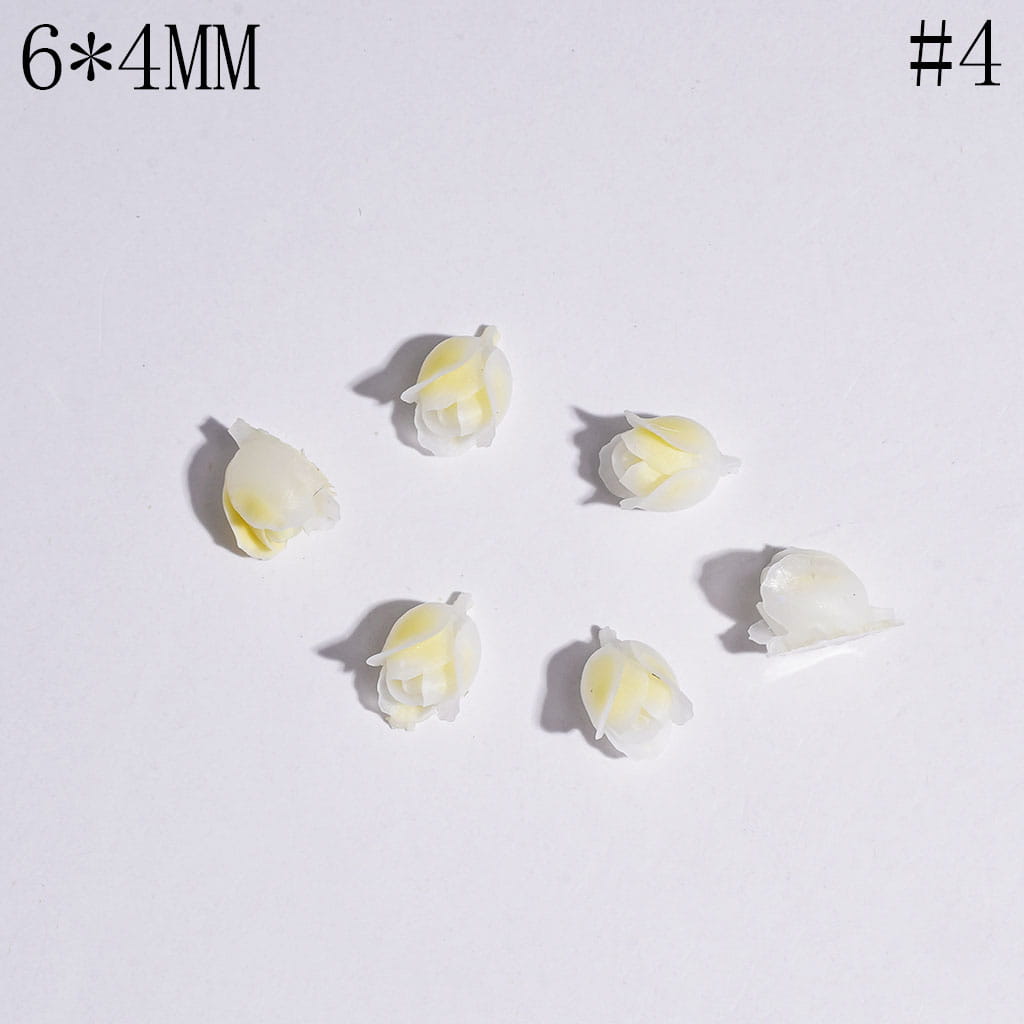 DIY Mini Cute Tulips for Beads Jewelry Accessories, 6*4MM Multi-Color