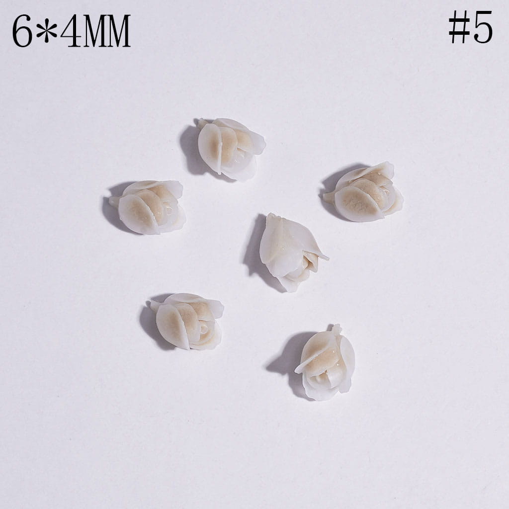DIY Mini Cute Tulips for Beads Jewelry Accessories, 6*4MM Multi-Color