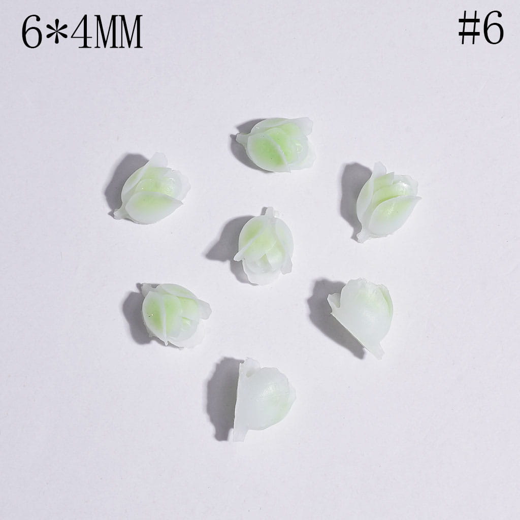 DIY Mini Cute Tulips for Beads Jewelry Accessories, 6*4MM Multi-Color
