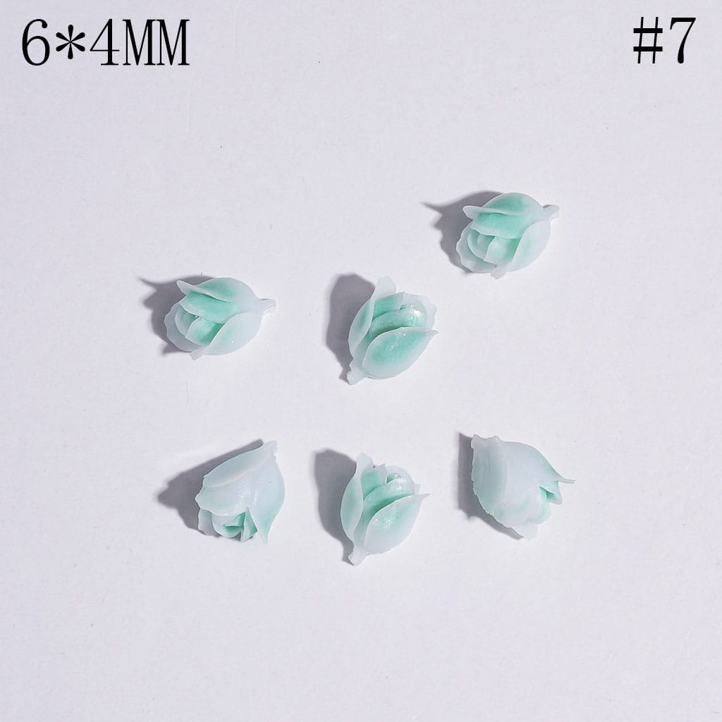 DIY Mini Cute Tulips for Beads Jewelry Accessories, 6*4MM Multi-Color