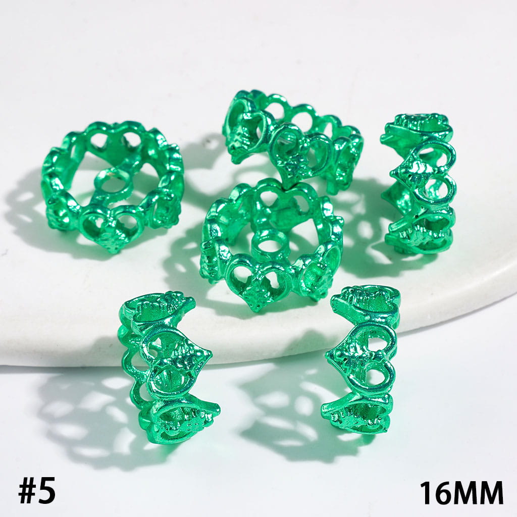Metal Spacer Beads with Heart and Christmas Tree, 16MM Multi-Color (They Fit 14MM Beads)