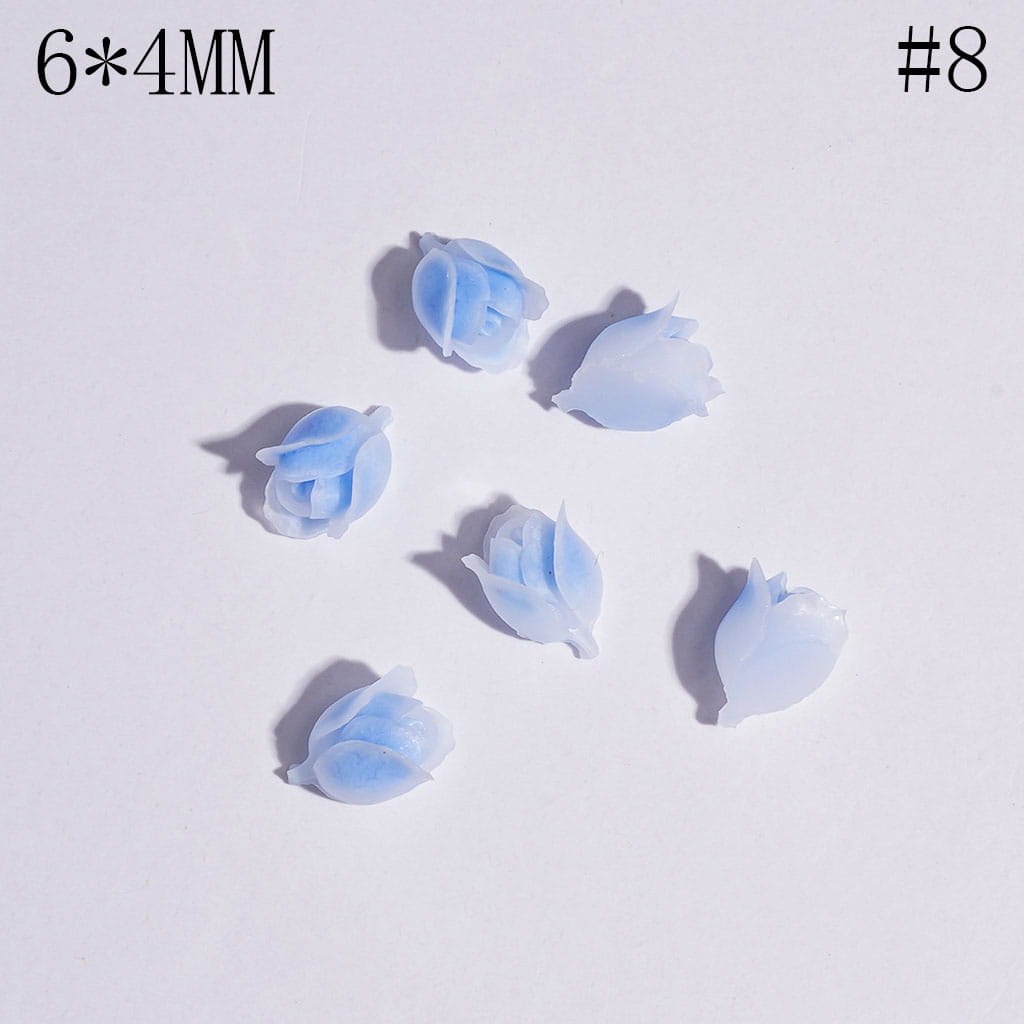 DIY Mini Cute Tulips for Beads Jewelry Accessories, 6*4MM Multi-Color