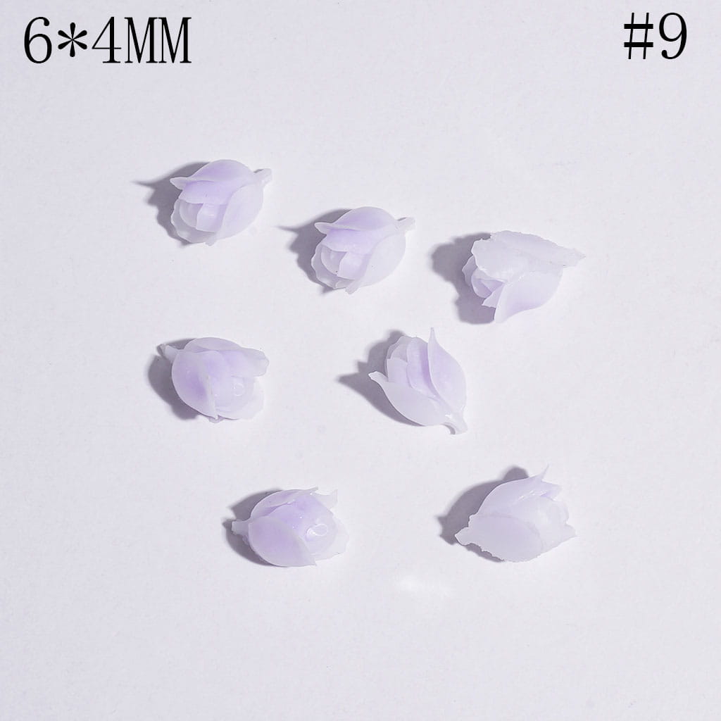 DIY Mini Cute Tulips for Beads Jewelry Accessories, 6*4MM Multi-Color