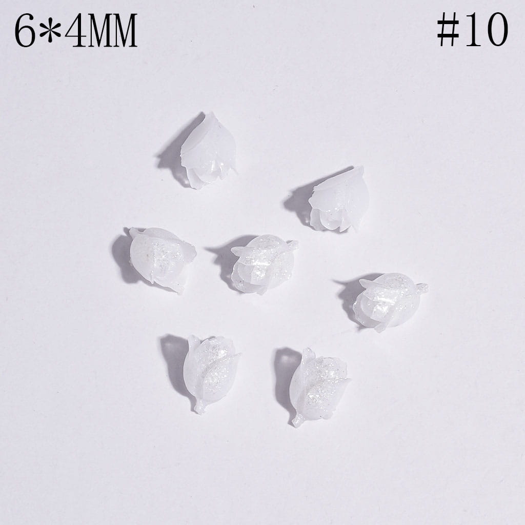 DIY Mini Cute Tulips for Beads Jewelry Accessories, 6*4MM Multi-Color