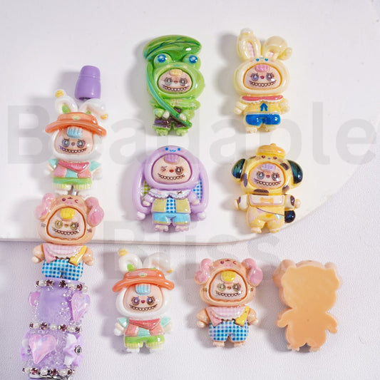 Acrylic Beads UV Coating Cute Labub with Sanri Costume, Random Mix