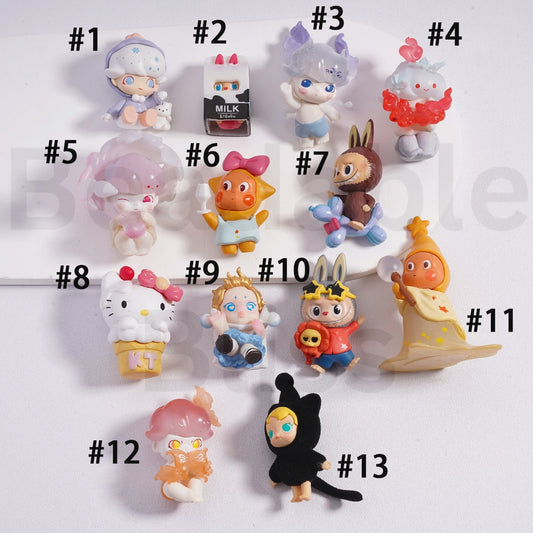 Cute Blind Box Hello Kitt Sanri Dimom Second Creation Bab Pop Mar Series Figures Jewelry Accessories (No Hole)