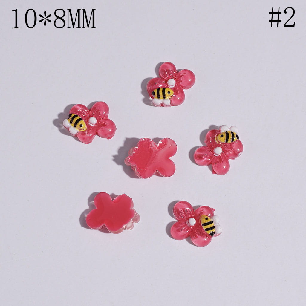 DIY Mini Cute Bees Flowers for Beads Jewelry Accessories, 10*8MM Multi-Color