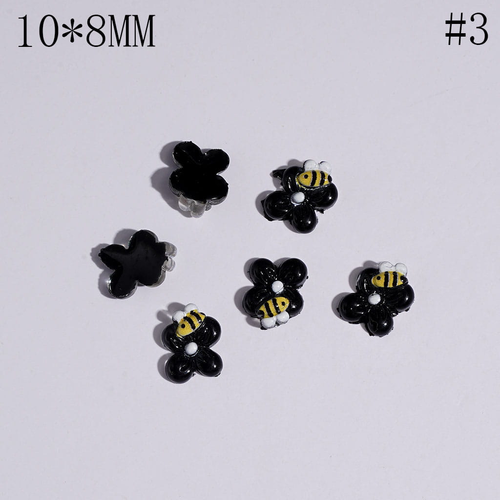 DIY Mini Cute Bees Flowers for Beads Jewelry Accessories, 10*8MM Multi-Color