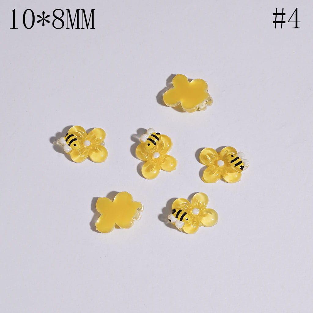 DIY Mini Cute Bees Flowers for Beads Jewelry Accessories, 10*8MM Multi-Color