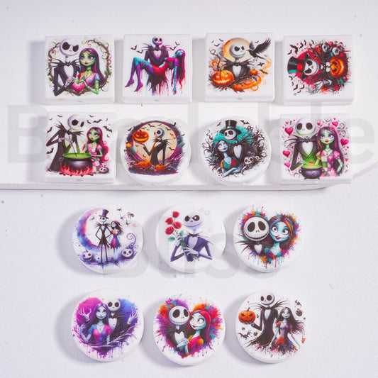 Silicone Focal Beads Nightmar Before Christma Jac Sall Series Ghost Face Pumpkin Halloween, Random Mix