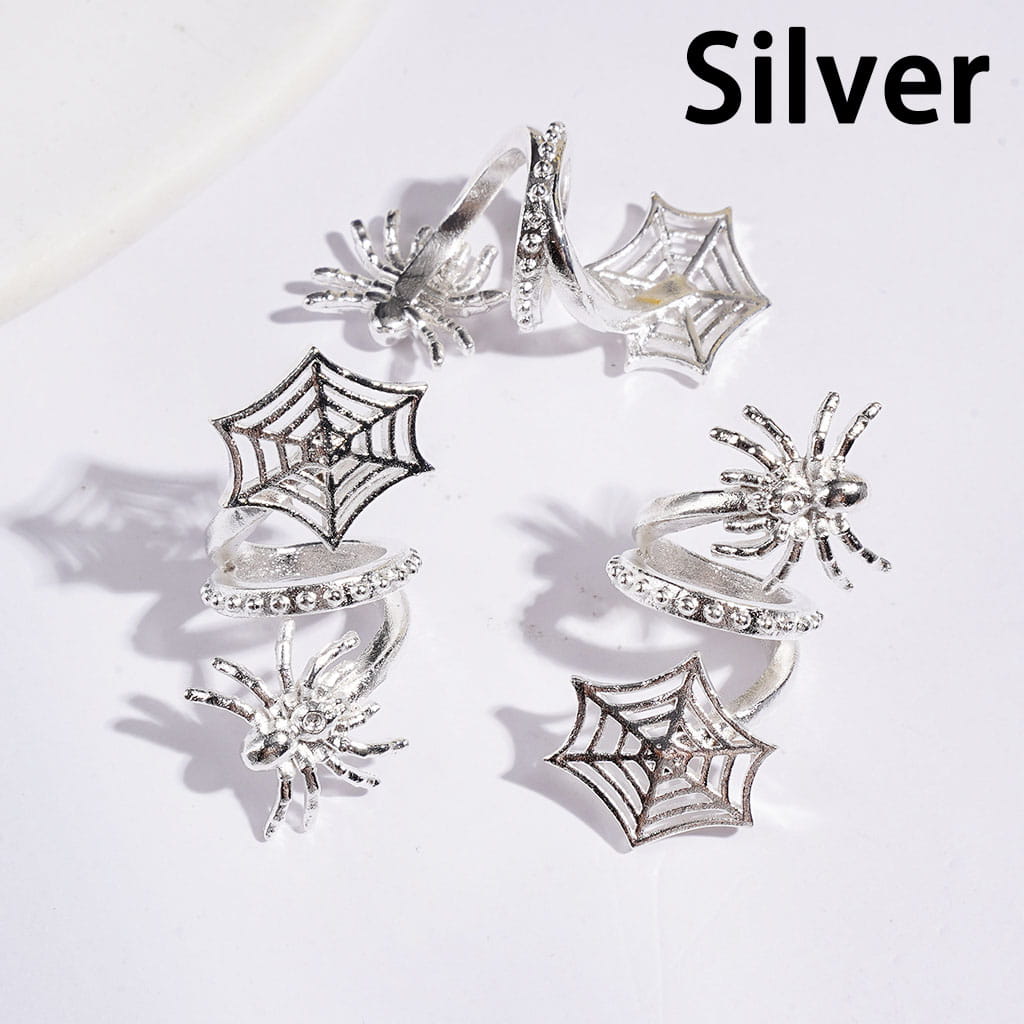 Trendy Twisted Spiral Alloy Beads with Spider and Web Jewelry Accessories, Gold & Silver