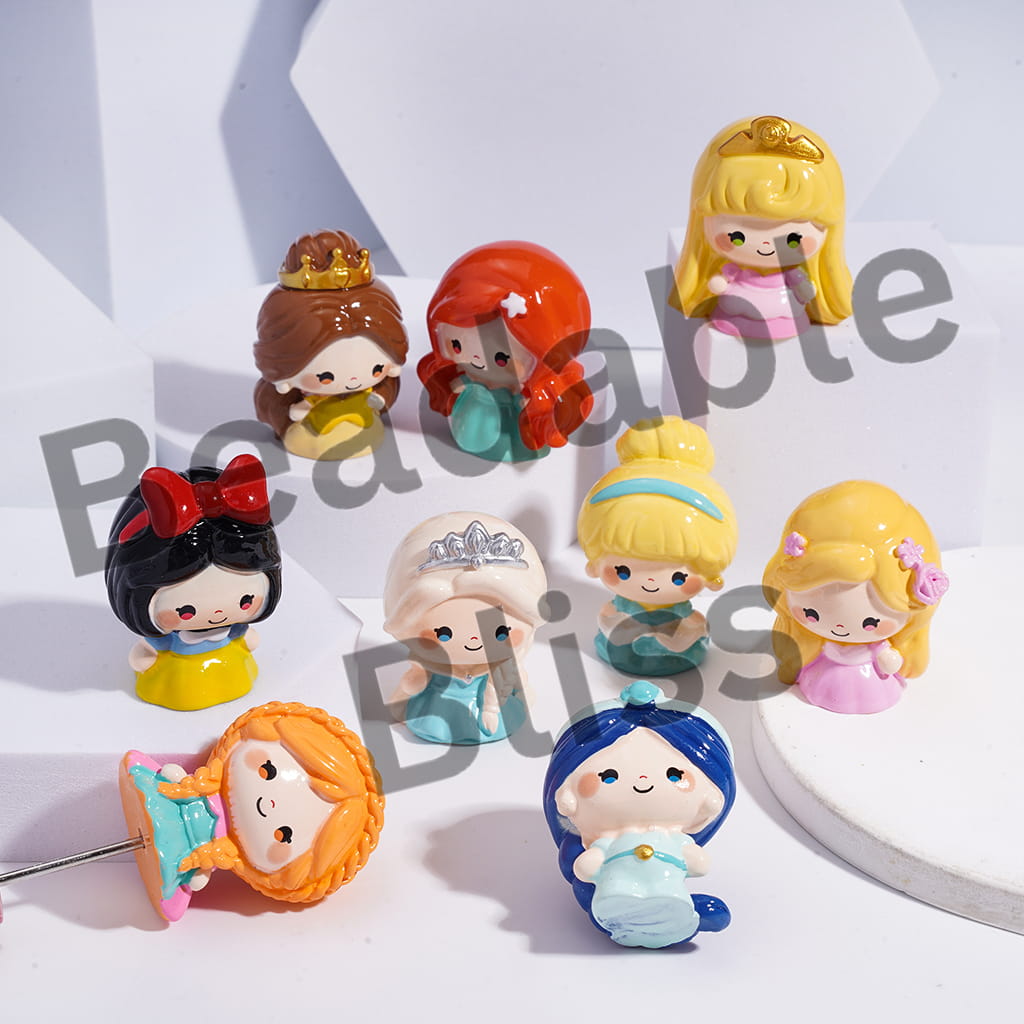 Acrylic Beautiful Princess Figurine for Pen Topper or Beads, Random Mix (Size Varies Between 36 and 40 MM Depending on Figures)