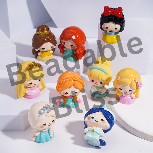 Acrylic Beautiful Princess Figurine for Pen Topper or Beads, Random Mix (Size Varies Between 36 and 40 MM Depending on Figures)