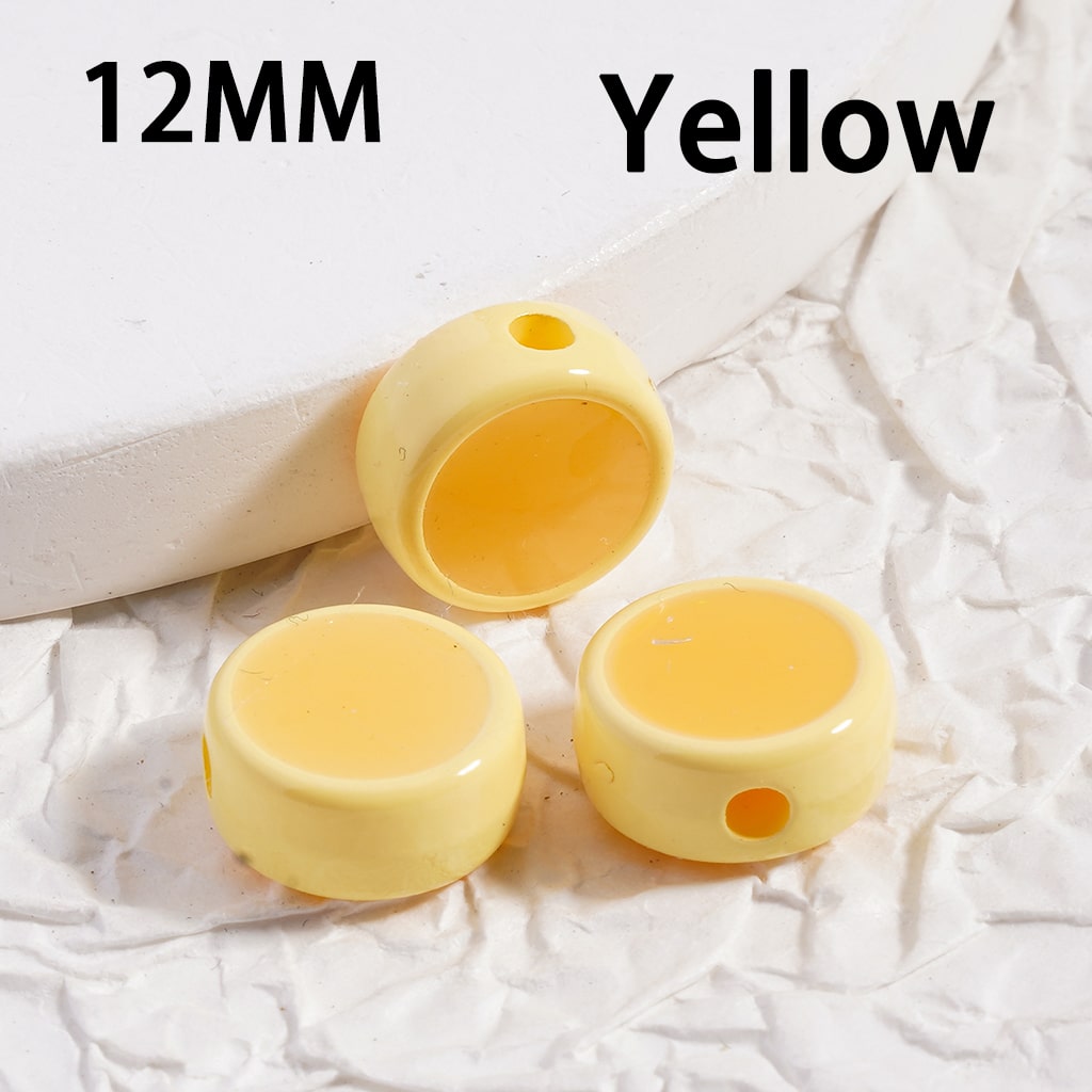Acrylic Beads Luminous Round Flat Multi-Color 12MM (Single Color is available for 500pcs(whole bag)Only)