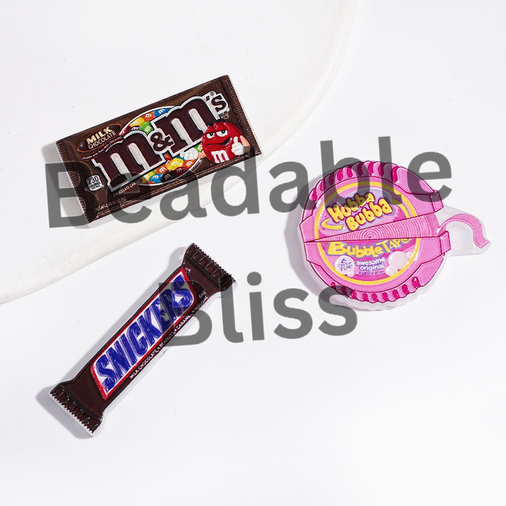 Acrylic Beads with Various Kind Candy Packaging Bag, Random Mix