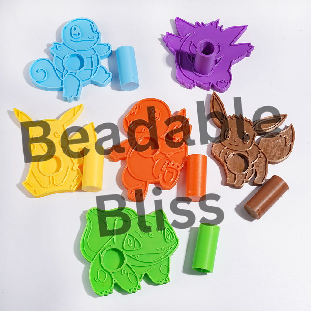3D Printed PLA Small Monster Character Pen Holder, Single Hole Desktop Pen Stand, Craft Tool Organizer for Pens Tweezers Embroidery Needles, Multi-Color Random Mix (It Can Removable and Assembleable)