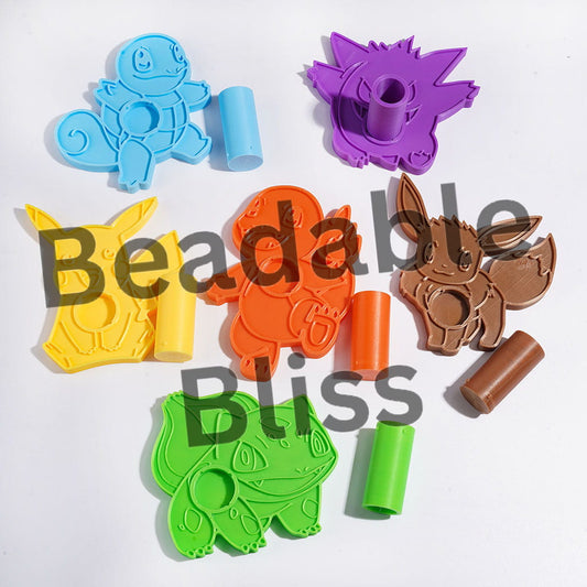 3D Printed PLA Small Monster Character Pen Holder, Single Hole Desktop Pen Stand, Craft Tool Organizer for Pens Tweezers Embroidery Needles, Multi-Color Random Mix (It Can Removable and Assembleable)