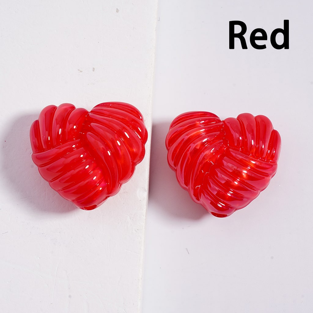 Acrylic Beads Shiny Cute Heart of Yarn Shape Multi-Color 20*22MM (Single Color is available for 200pcs(whole bag)Only)