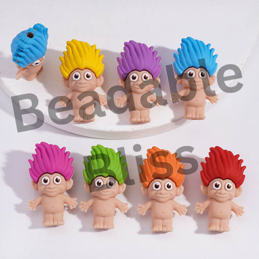 Silicone Focal Beads 3D Magic Hair Elf Series in Various Colors