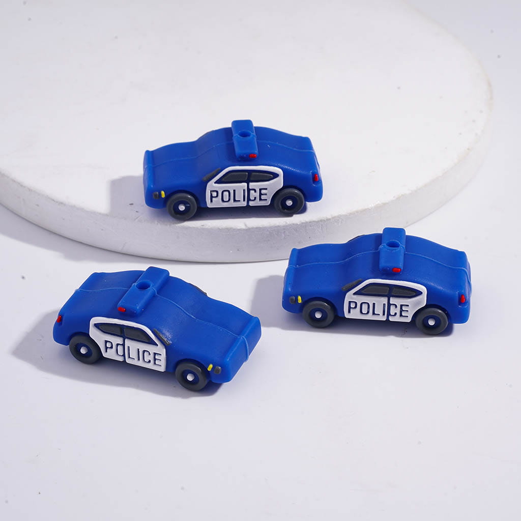 Silicone Focal Beads 3D Police Series, Uniform and Car
