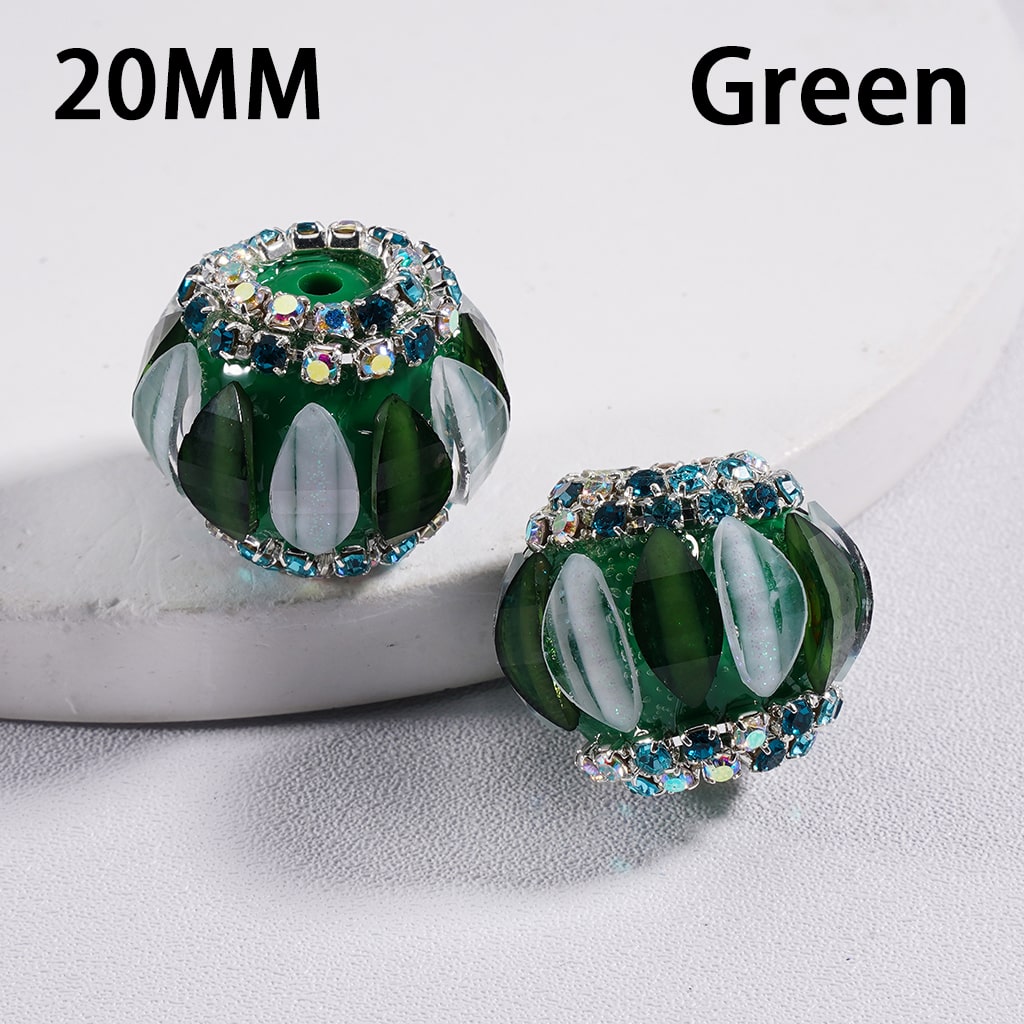 Acrylic Beads Cute Pumpkin Shape Colorful Rhinestones Chains Double Color 20MM