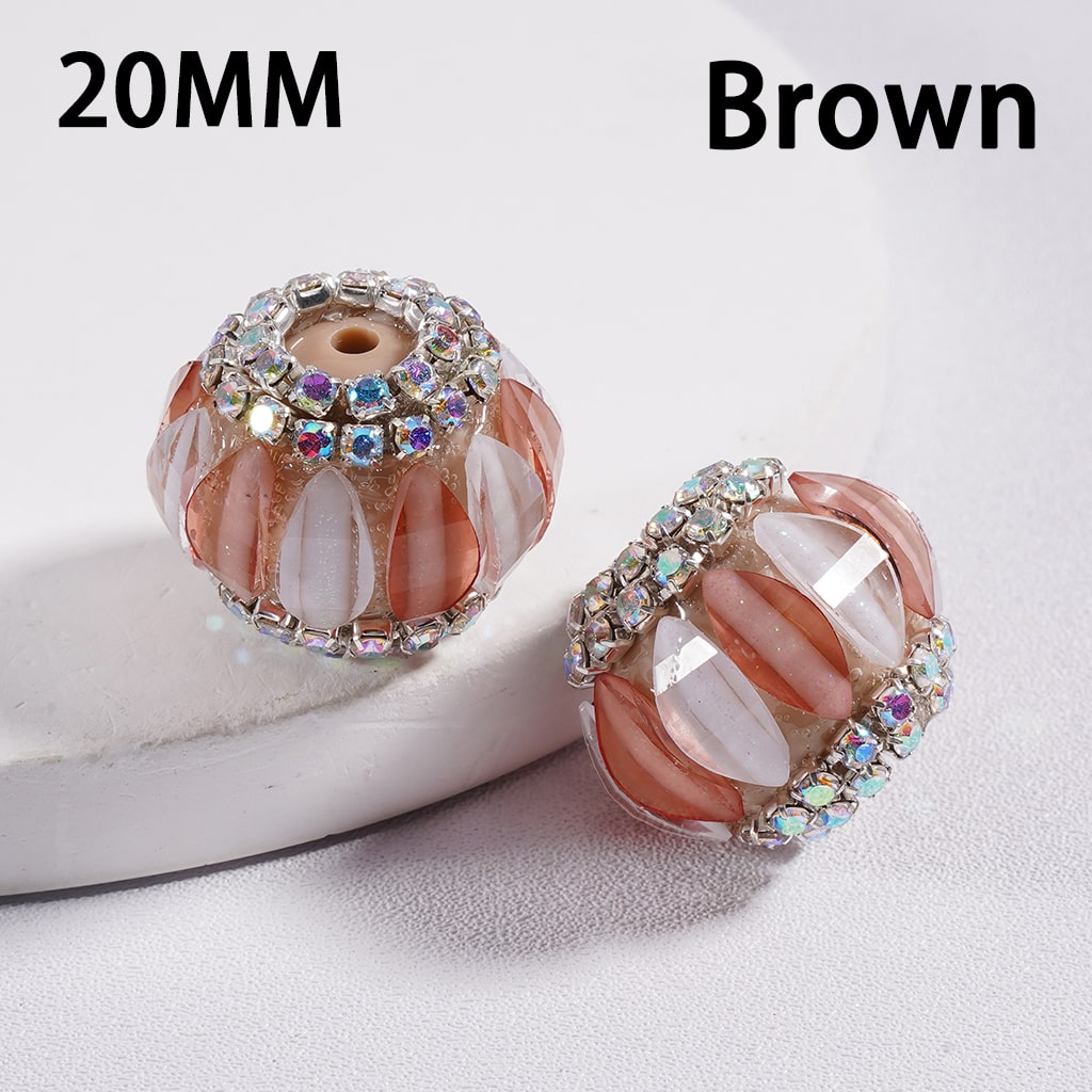 Acrylic Beads Cute Pumpkin Shape Colorful Rhinestones Chains Double Color 20MM