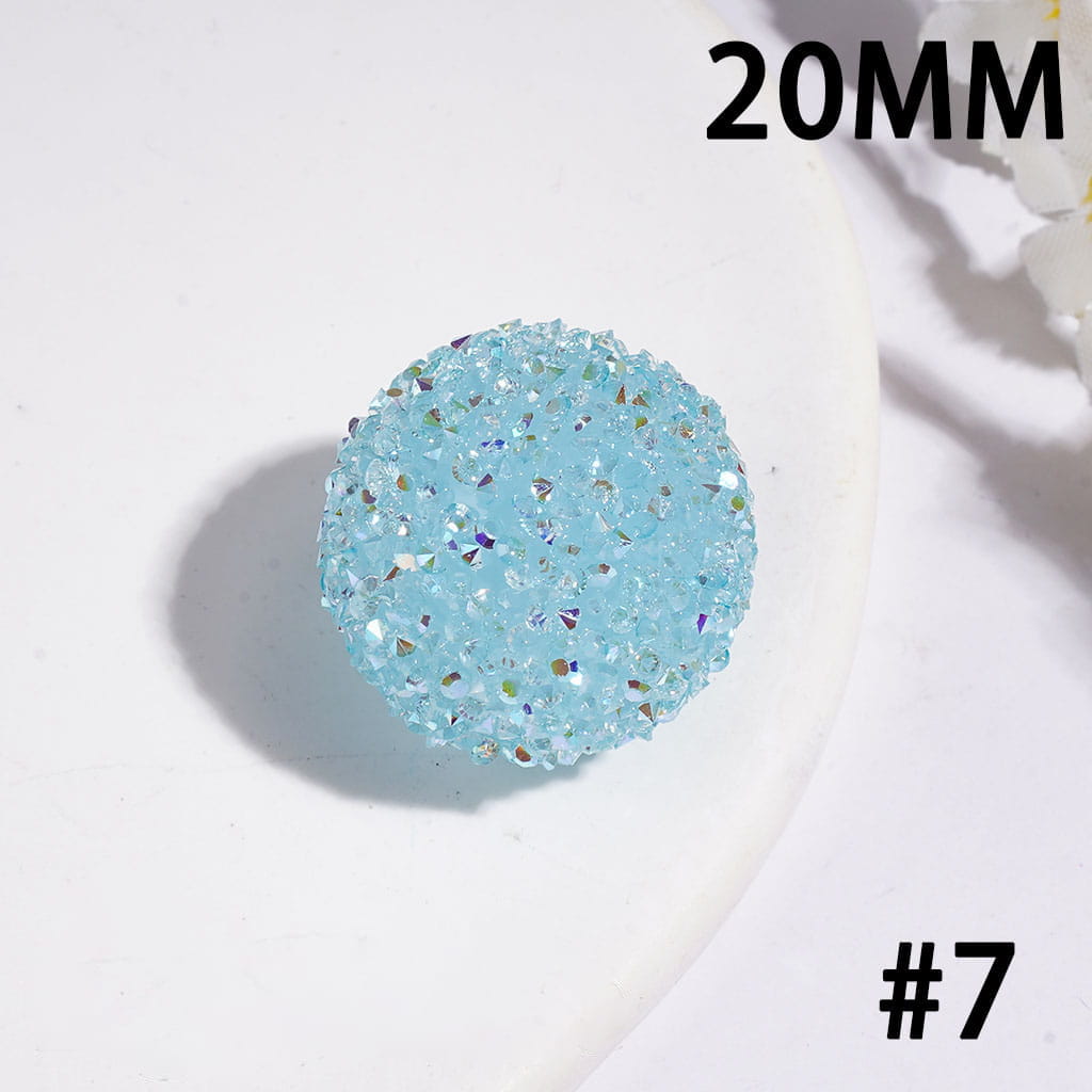 Hand-Made Acrylic Sugar Beads with Cone Shaped AB Rhinestones, Around 20MM Multi-Color