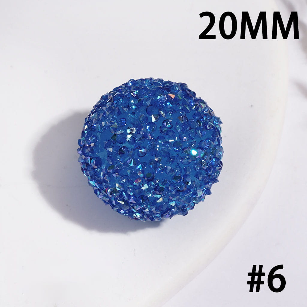 Hand-Made Acrylic Sugar Beads with Cone Shaped AB Rhinestones, Around 20MM Multi-Color