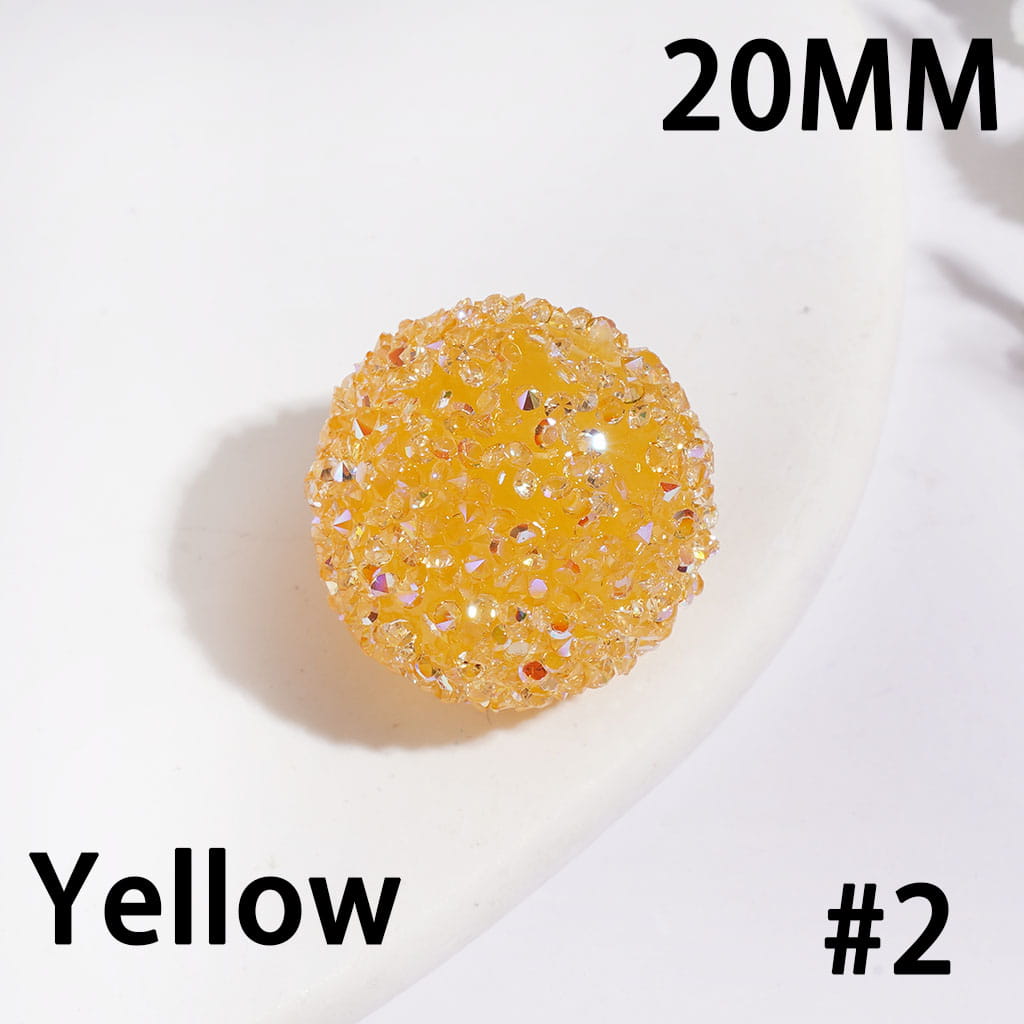Hand-Made Acrylic Sugar Beads with Cone Shaped AB Rhinestones, 20MM Multi-Color