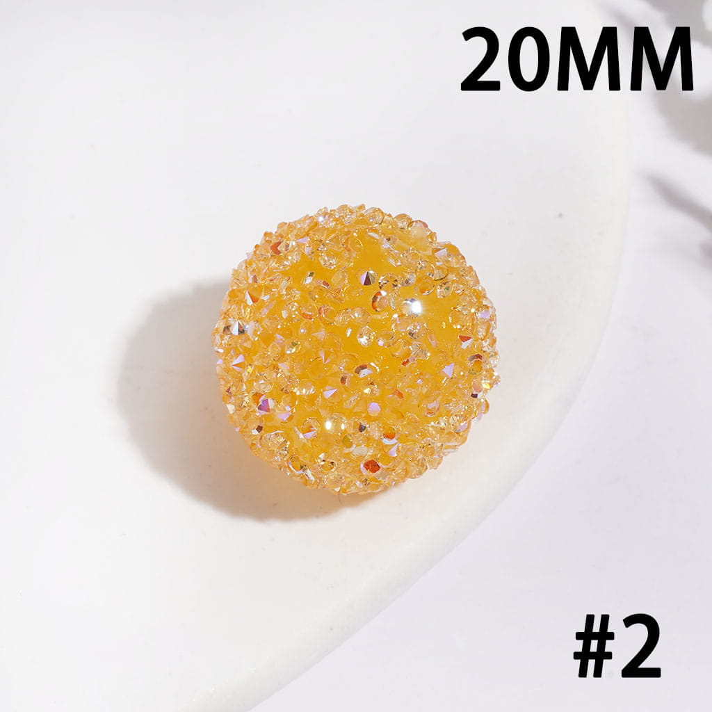 Hand-Made Acrylic Sugar Beads with Cone Shaped AB Rhinestones, Around 20MM Multi-Color