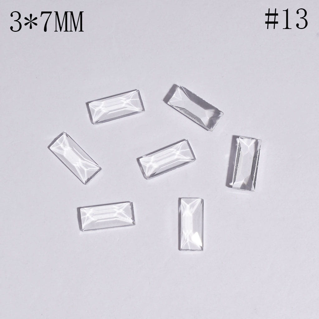 DIY Mini Rectangle Rhinestones Charms for Jewelry Accessories Rhinestones Adding, 3*7MM Multi-Color
