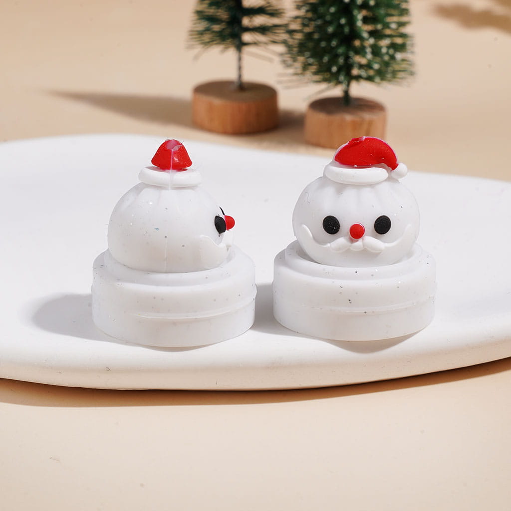 3D Christmas Dumpling and Steamer Basket with Silver Glitter Silicone Focal Beads, 23*25MM Multi-Color