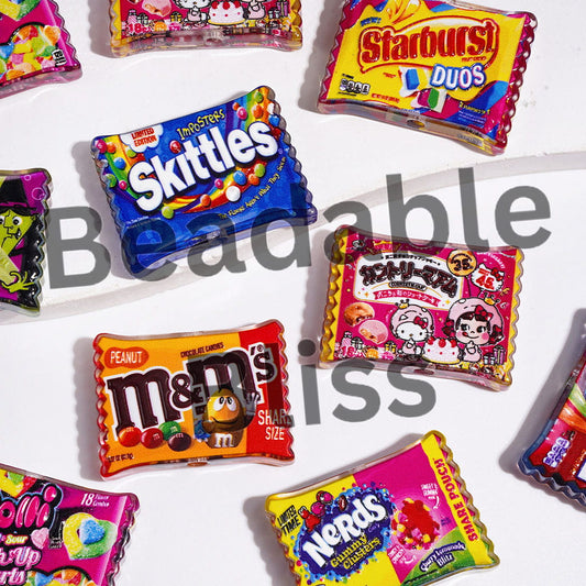 Candy Chip in Diverse Style Acrylic Beads, Semi-Clear, 20*27MM Random Mix