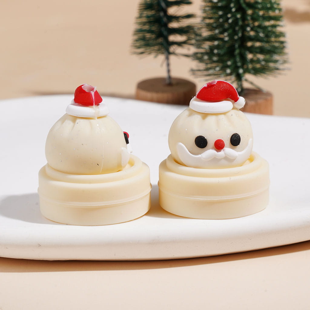 3D Christmas Dumpling and Steamer Basket with Silver Glitter Silicone Focal Beads, 23*25MM Multi-Color