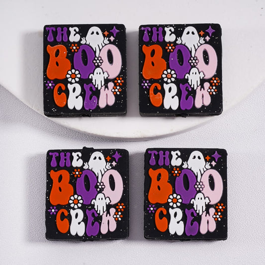 Silicone Focal Beads  Halloween The Boo Crew Cute Ghost Flowers