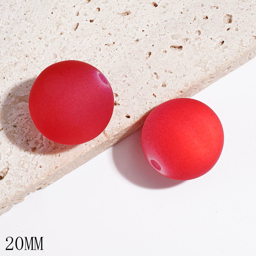 Christmas Colors Cat Eye Style Frosted Matte Stoving Baking Varnish Lacquered Painted Coated Acrylic Beads Round Beads for Bracelets, 16MM, Multi-Color