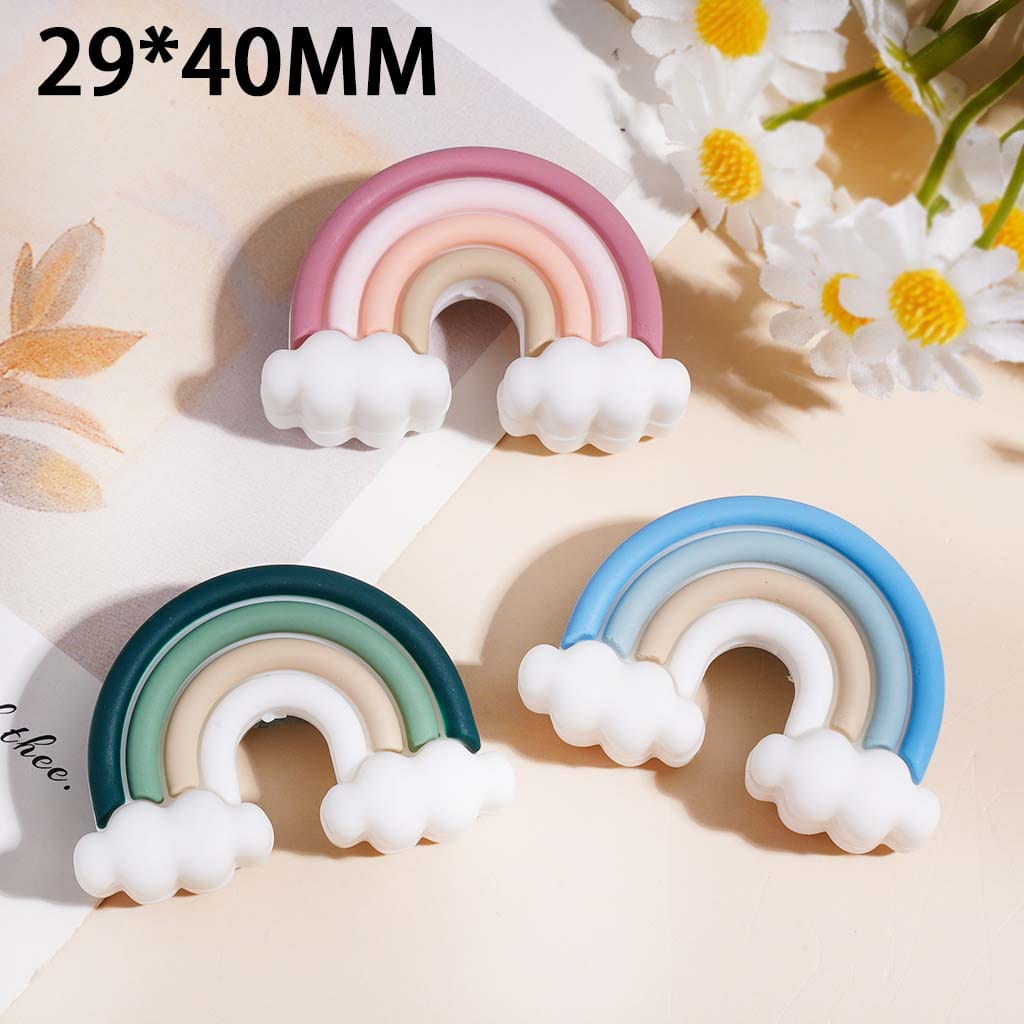 Silicone Focal Beads 3D Rainbow Book Pencil Reading Student