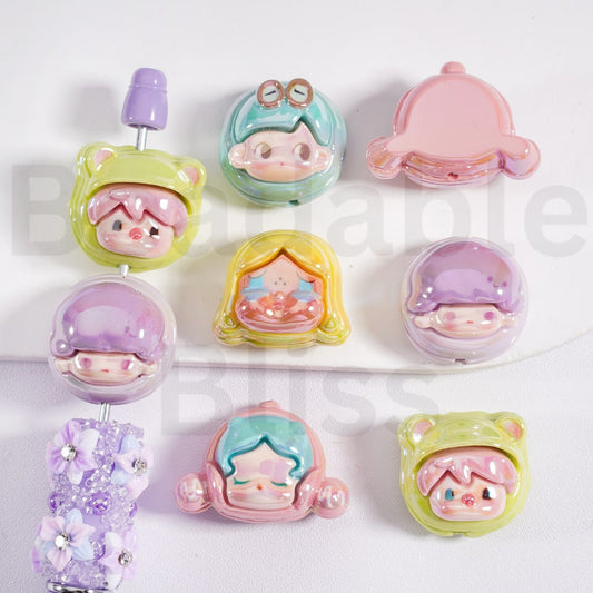 Acrylic Beads UV Coating Cute Girl Pop Mar Random Mix