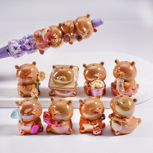 Acrylic Beads UV Coating Cute Bear Random Mix
