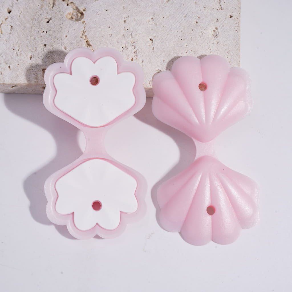 Silicone Focal Beads 3D Sea Shell in Assorted Colors