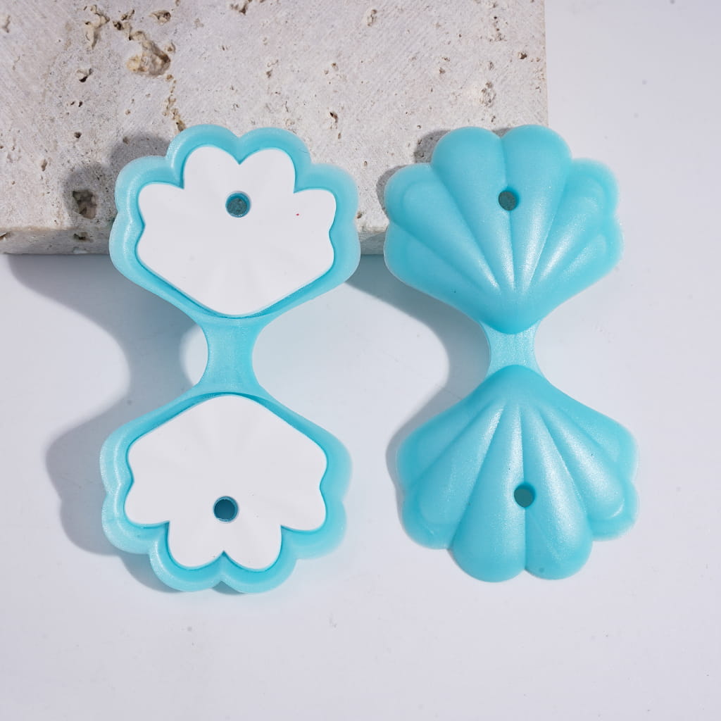 Silicone Focal Beads 3D Sea Shell in Assorted Colors
