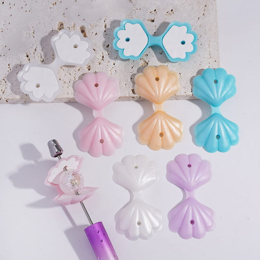 Silicone Focal Beads 3D Sea Shell in Assorted Colors