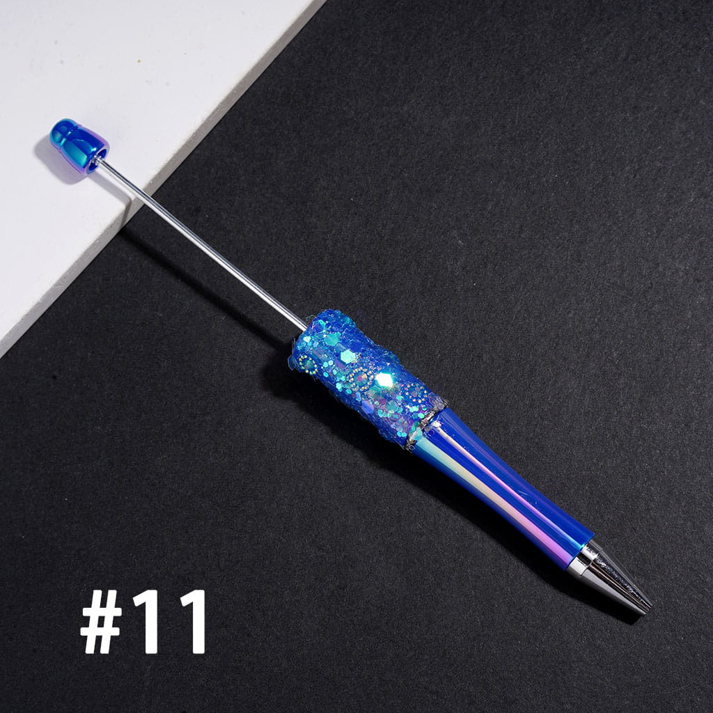 UV Coated Beadable Pens with Shiny Sequin and Cone Shaped Hat Decoration, Multi-Color