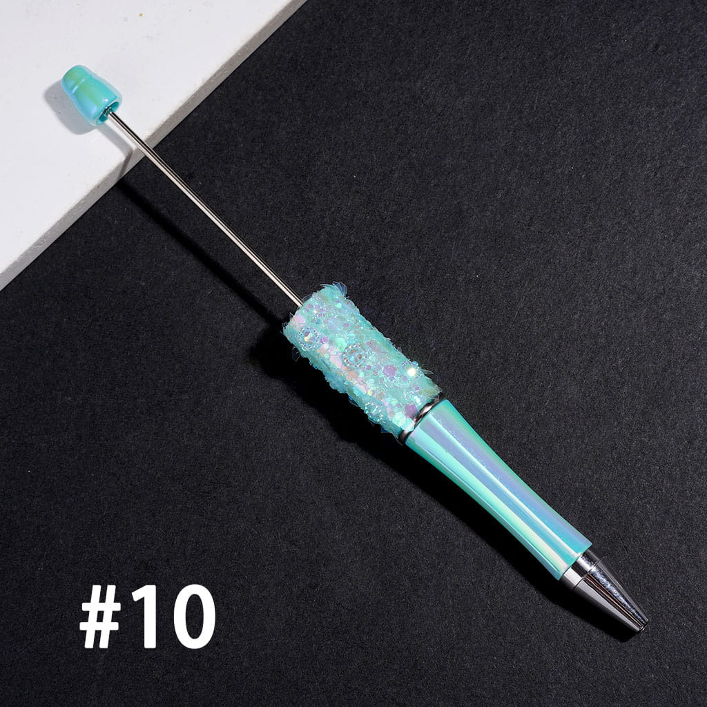 UV Coated Beadable Pens with Shiny Sequin and Cone Shaped Hat Decoration, Multi-Color